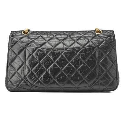 CHANEL Shoulder Bag, Deca Matelasse Turn Lock 2.55 Lock Chain, Vintage Calf, Black, Gold-Tone Hardware, Pre-Owned - Vintage La Charme