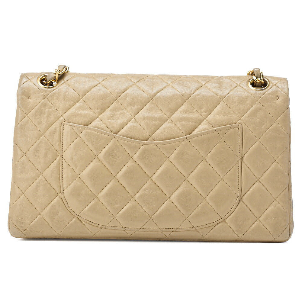 CHANEL Shoulder Bag Matelasse Double Flap Lambskin Beige Gold-Tone Hardware Pre-Owned - Vintage La Charme