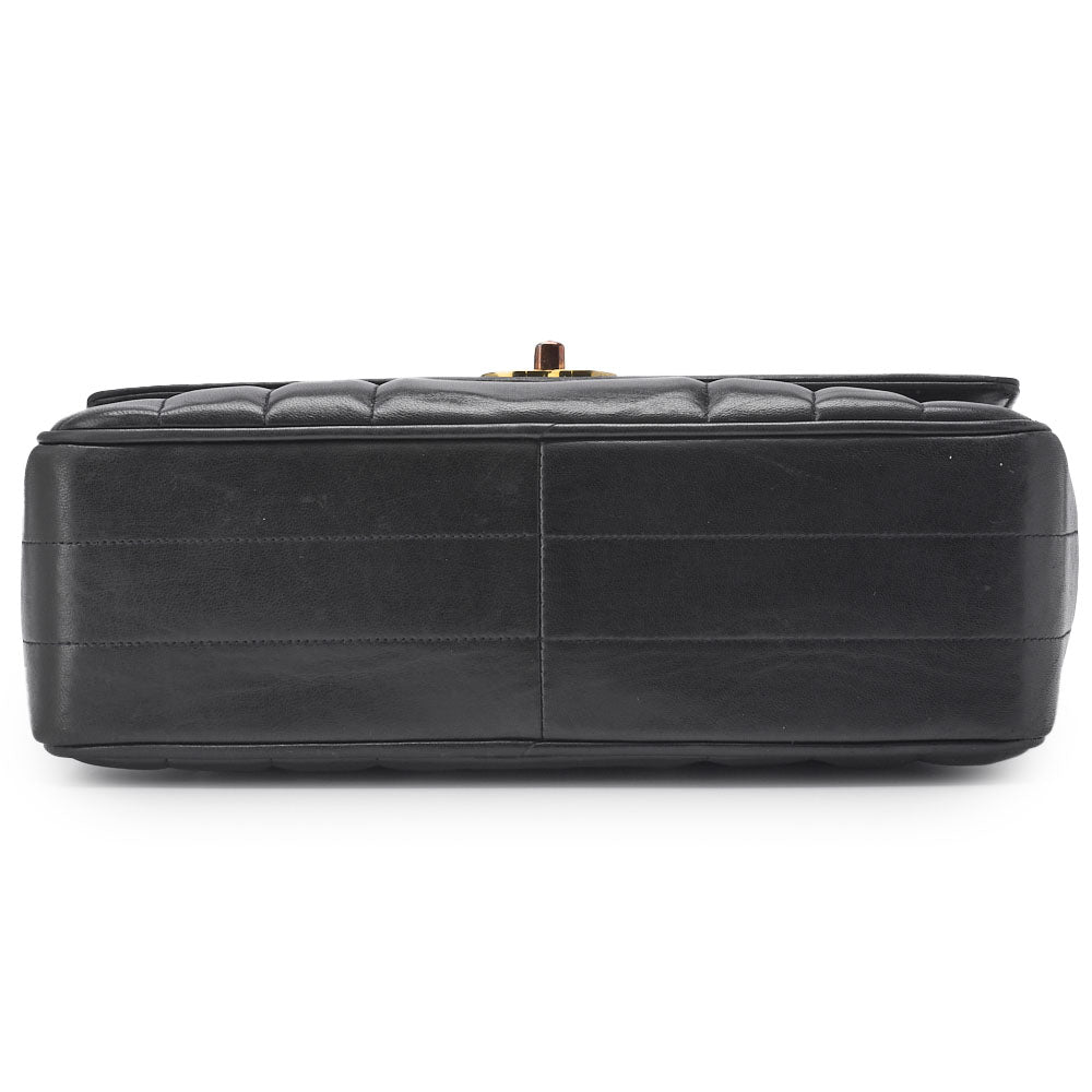 CHANEL Shoulder Bag, Mademoiselle Turn Lock, Lambskin, Black, Gold-Tone Hardware, Pre-Owned - Vintage La Charme