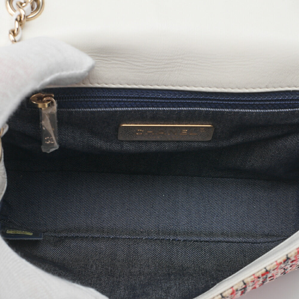 CHANEL Shoulder Bag, Matelasse Coco Mark, Chain Shoulder, Tweed, Gold, Gold-Tone Hardware, Pre-Owned - Vintage La Charme