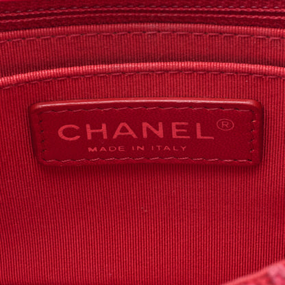 CHANEL Mini Matelasse Turn Lock Chain Shoulder Bag Lambskin Red Silver-Tone Hardware Pre-Owned - Vintage La Charme