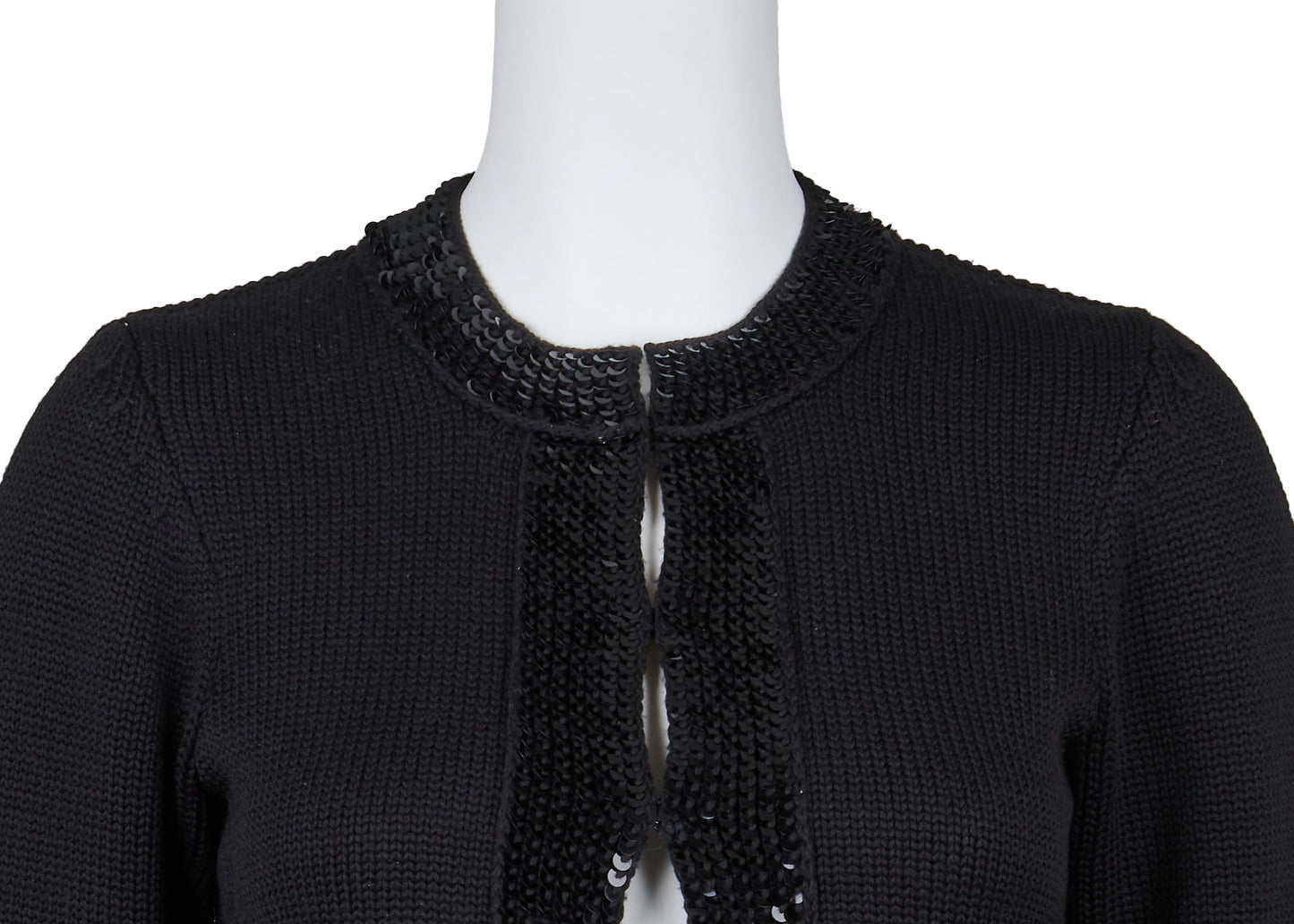CHANEL Cardigan, Short Length, Knit, Wool, Black, Gold-Tone Hardware, Pre-Owned - Vintage La Charme