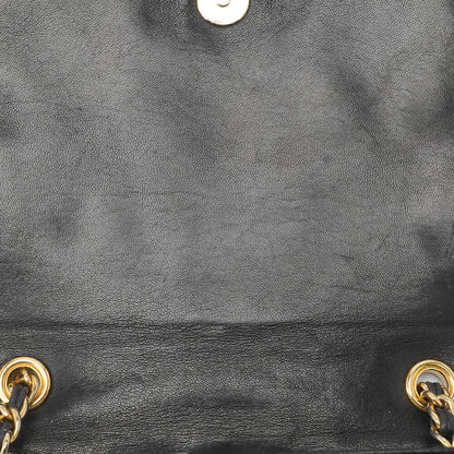 CHANEL Chain Shoulder Bag, Coco Mark, Full Flap Push Lock, Lambskin, Black, Gold-Tone Hardware, Pre-Owned - Vintage La Charme