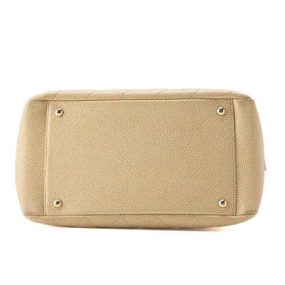 CHANEL Handbag Matelasse Caviar Skin Beige Gold-Tone Hardware Pre-Owned - Vintage La Charme