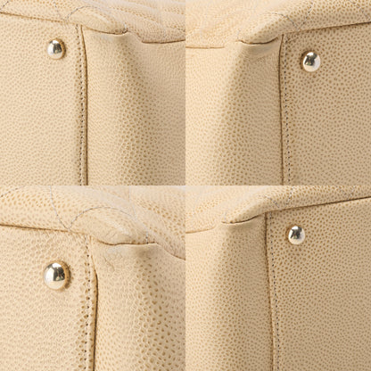 CHANEL Handbag Matelasse Caviar Skin Beige Gold-Tone Hardware Pre-Owned - Vintage La Charme