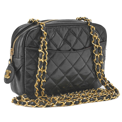 CHANEL Shoulder Tote Bag Matelasse Lambskin Black Gold-Tone Hardware Pre-Owned - Vintage La Charme