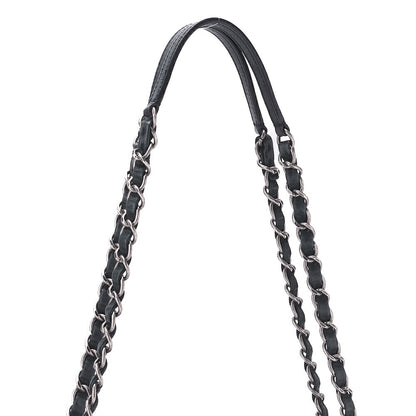 CHANEL Shoulder Tote Bag Matelasse Sparkle Leather Black Silver-Tone Hardware Pre-Owned - Vintage La Charme
