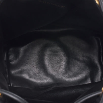 CHANEL Shoulder Bag Coco Drawstring Type Lambskin Black Gold-Tone Hardware Pre-Owned - Vintage La Charme