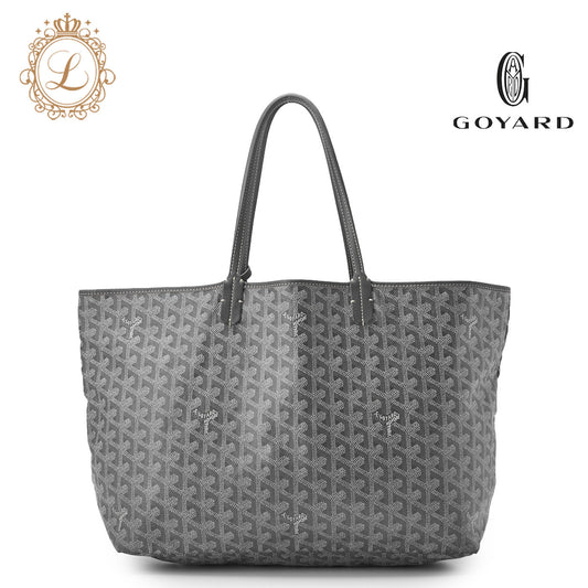 GOYARD Saint Louis PM Tote Bag, Coated Canvas, Gray, Silver-Tone Hardware, Pre-Owned - Vintage La Charme