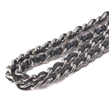 CHANEL Chain Wallet, Cambon Line, Folding, Calfskin, Black, Silver-Tone Hardware, Pre-Owned - Vintage La Charme