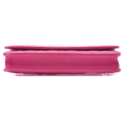 CHANEL Chain Wallet, Matelasse, Caviar Skin, Pink, Silver-Tone Hardware, Pre-Owned - Vintage La Charme