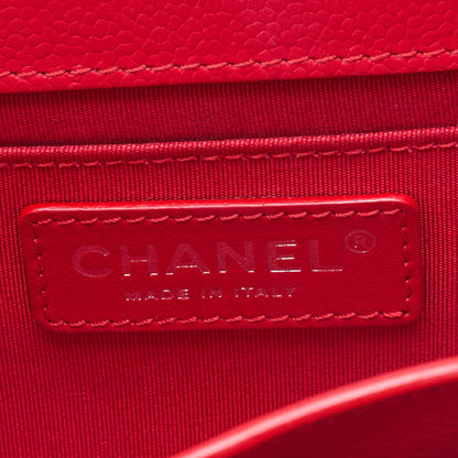 CHANEL Shoulder Bag, Matelasse, Coco Mark, Caviar Skin, Red, Silver-Tone Hardware, Pre-Owned - Vintage La Charme