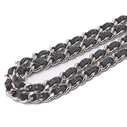CHANEL Chain Wallet Matelasse Caviar Leather Black Silver-Tone Hardware Pre-Owned - Vintage La Charme