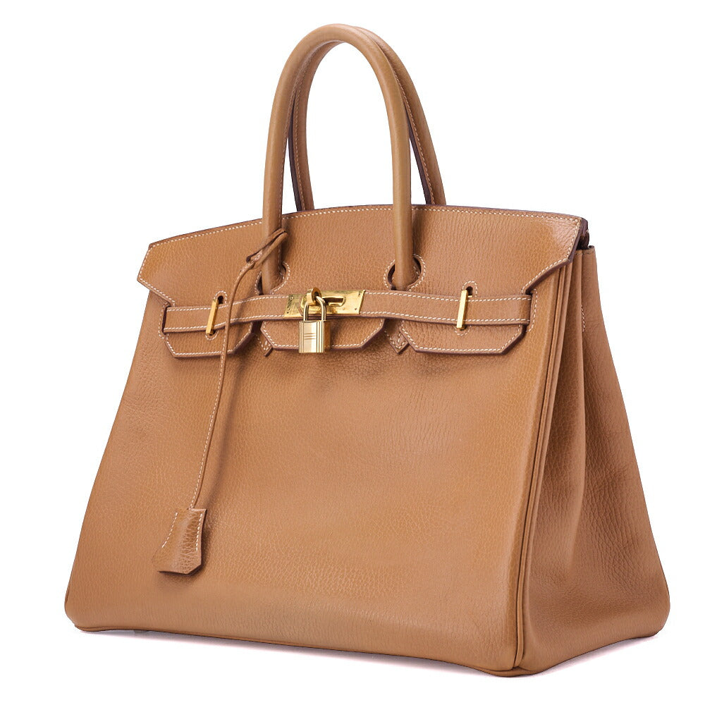 HERMES Birkin 35 Handbag, Ardennes Leather, Natural Sable, Gold-Tone Hardware, Pre-Owned - Vintage La Charme