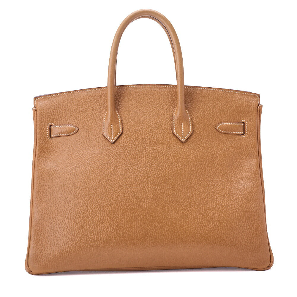 HERMES Birkin 35 Handbag, Ardennes Leather, Natural Sable, Gold-Tone Hardware, Pre-Owned - Vintage La Charme