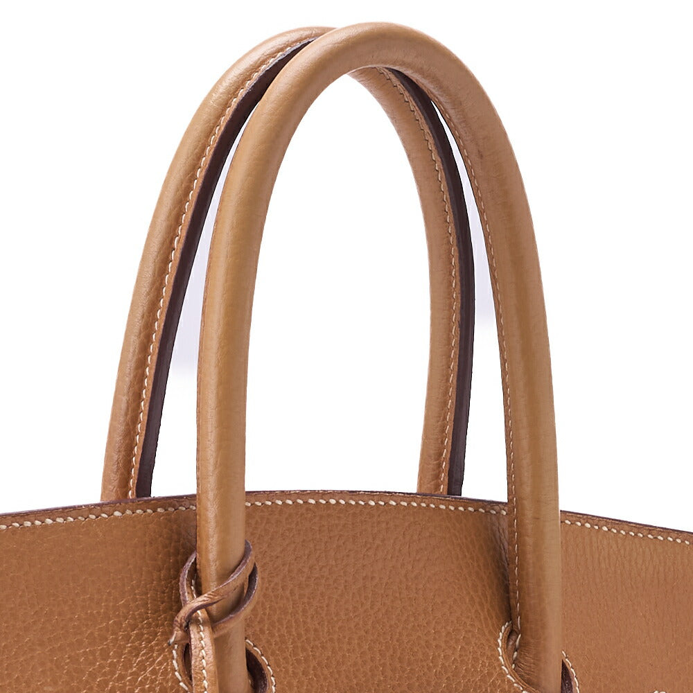 HERMES Birkin 35 Handbag, Ardennes Leather, Natural Sable, Gold-Tone Hardware, Pre-Owned - Vintage La Charme