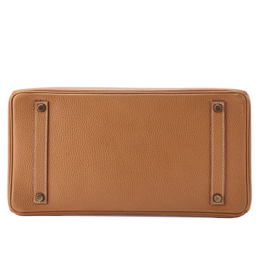 HERMES Birkin 35 Handbag, Ardennes Leather, Natural Sable, Gold-Tone Hardware, Pre-Owned - Vintage La Charme