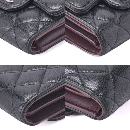 CHANEL Compact Wallet, Matelasse, Caviar Skin, Black, Gold-Tone Hardware, Pre-Owned - Vintage La Charme