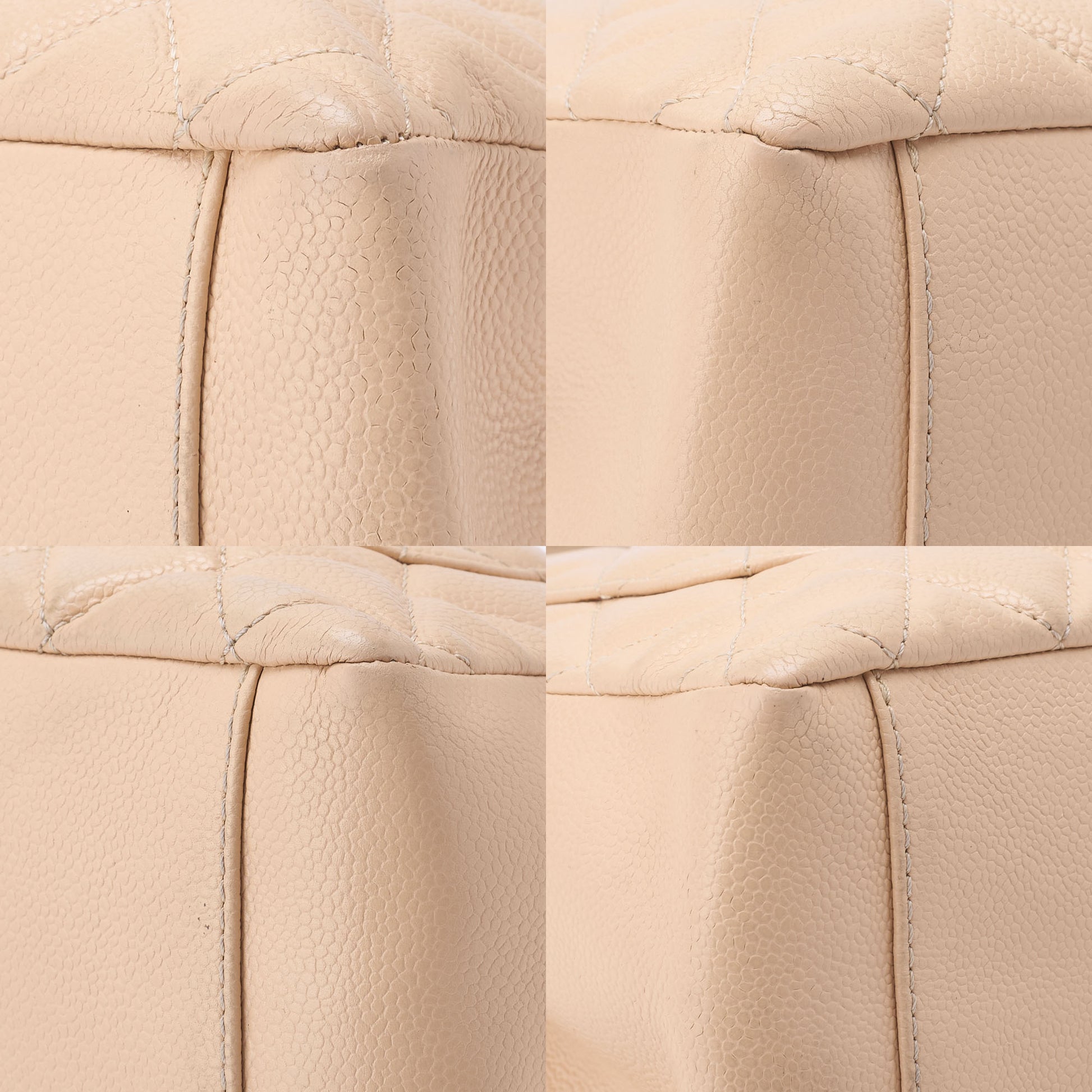 CHANEL Shoulder Tote Bag Matelasse Caviar Skin Beige Silver-Tone Hardware Pre-Owned - Vintage La Charme