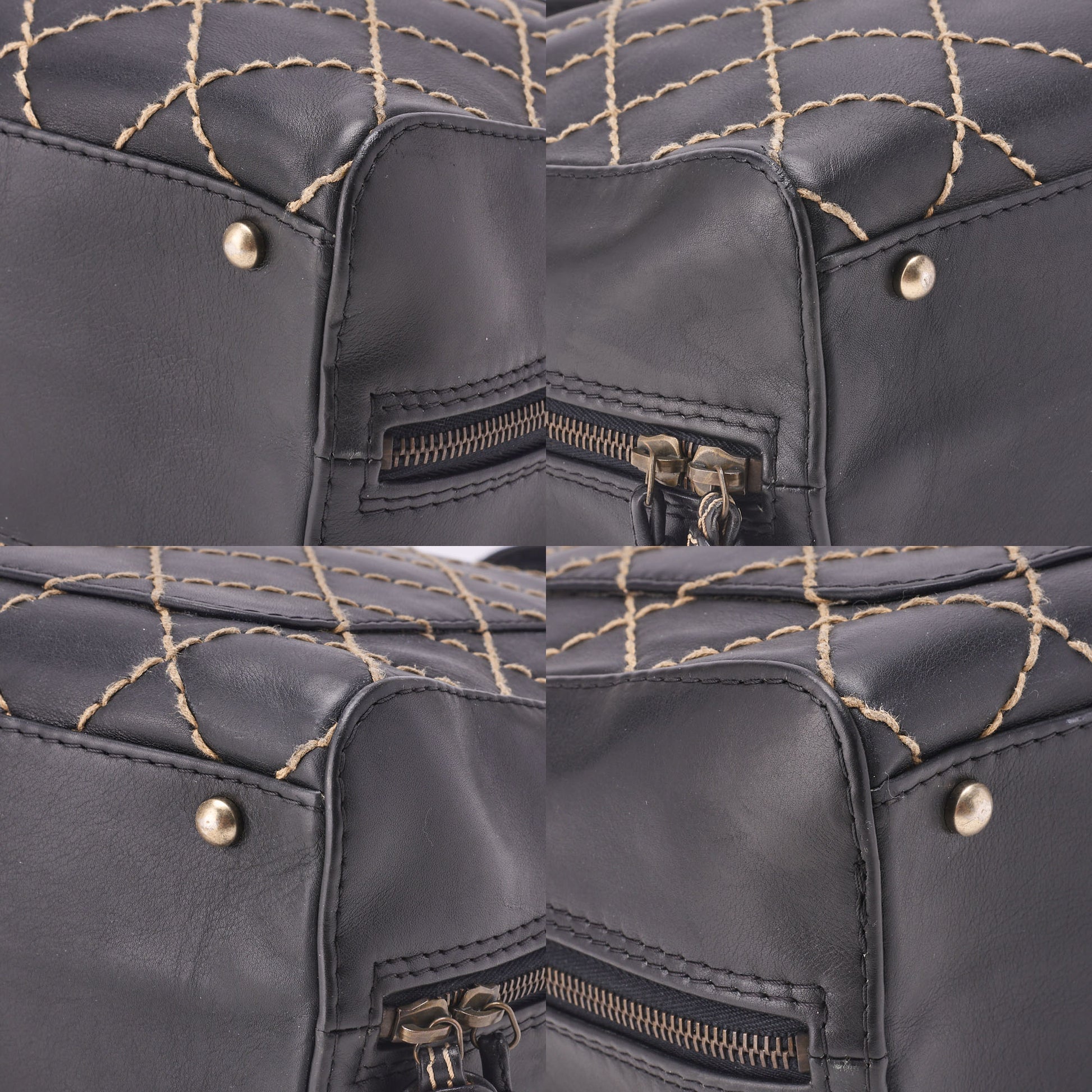 CHANEL Tote Bag, Coco Mark Wild Stitch, Calfskin, Black, Silver-Tone Hardware, Pre-Owned - Vintage La Charme