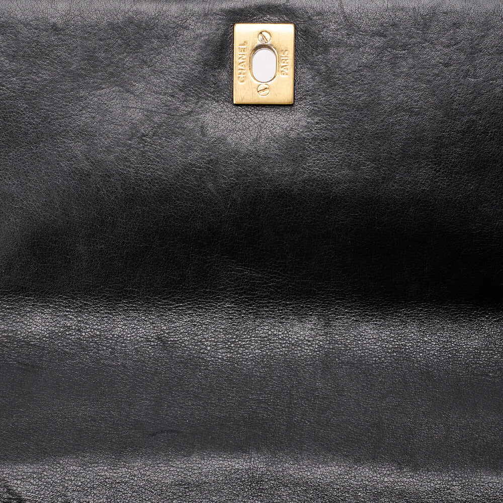 CHANEL Tote Bag Wild Stitch Turn Lock Calfskin Black Gold-Tone Hardware Pre-Owned - Vintage La Charme