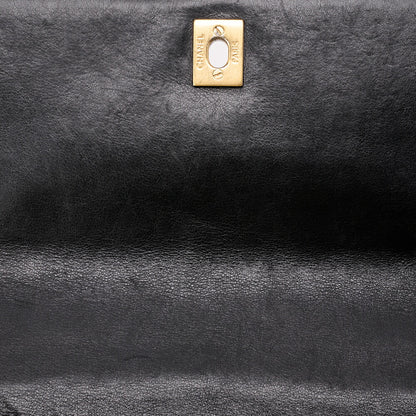 CHANEL Tote Bag Wild Stitch Turn Lock Calfskin Black Gold-Tone Hardware Pre-Owned - Vintage La Charme