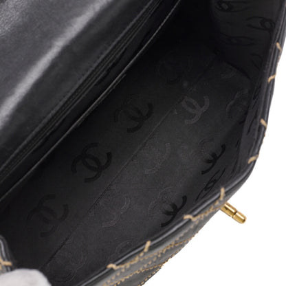 CHANEL Tote Bag Wild Stitch Turn Lock Calfskin Black Gold-Tone Hardware Pre-Owned - Vintage La Charme