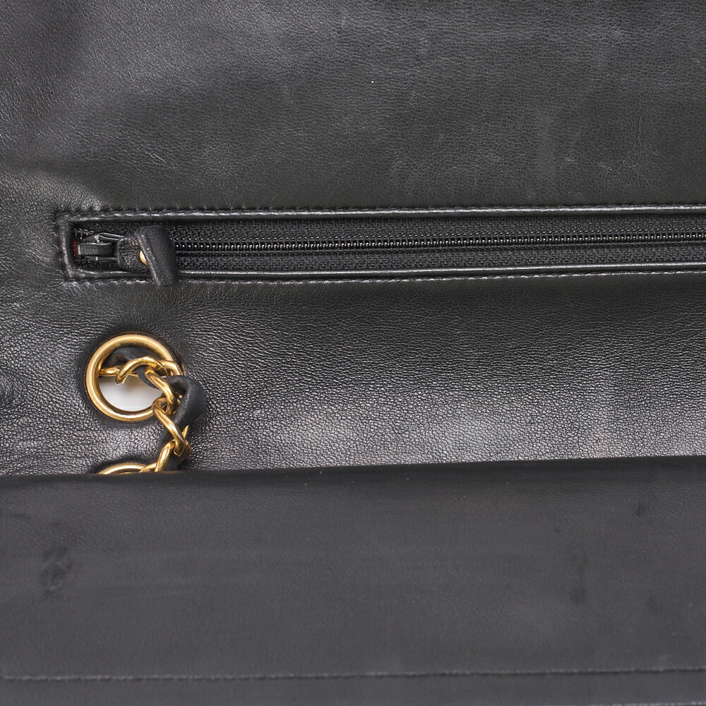 CHANEL Shoulder Bag Matelasse Double Flap Lambskin Black Gold-Tone Hardware Pre-Owned - Vintage La Charme