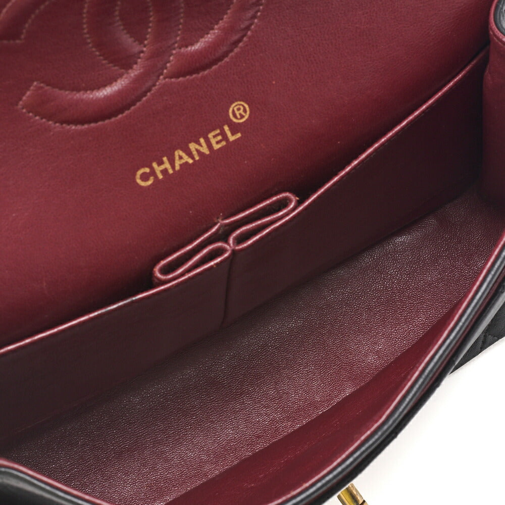 CHANEL Shoulder Bag Matelasse Double Flap Lambskin Black Gold-Tone Hardware Pre-Owned - Vintage La Charme