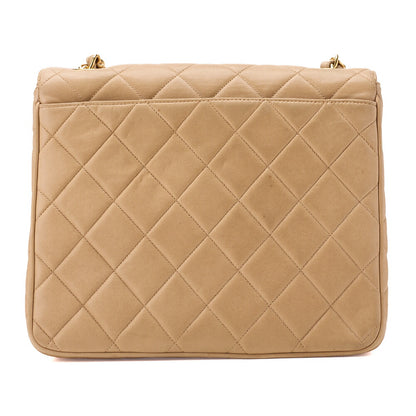 Chanel Shoulder Tote Bag Matelasse Lambskin Beige Gold-Tone Hardware Pre-Owned - Vintage La Charme