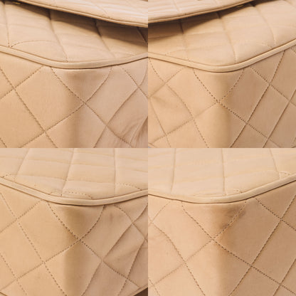 Chanel Shoulder Tote Bag Matelasse Lambskin Beige Gold-Tone Hardware Pre-Owned - Vintage La Charme