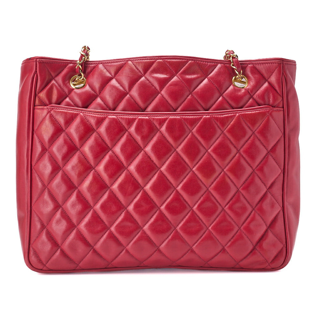 CHANEL Shoulder Bag Tote Bag Matelasse Pro Lambskin Red Gold-Tone Hardware Pre-Owned - Vintage La Charme