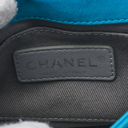 CHANEL Shoulder Tote Bag Matelasse Sparkle Leather Turquoise Blue Silver-Tone Hardware Pre-Owned - Vintage La Charme