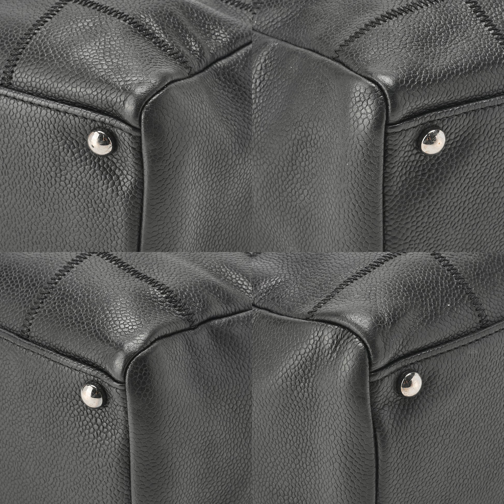 CHANEL Shoulder Bag, Chocolate Bar Logo, Caviar Skin, Black, Silver-Tone Hardware, Pre-Owned - Vintage La Charme