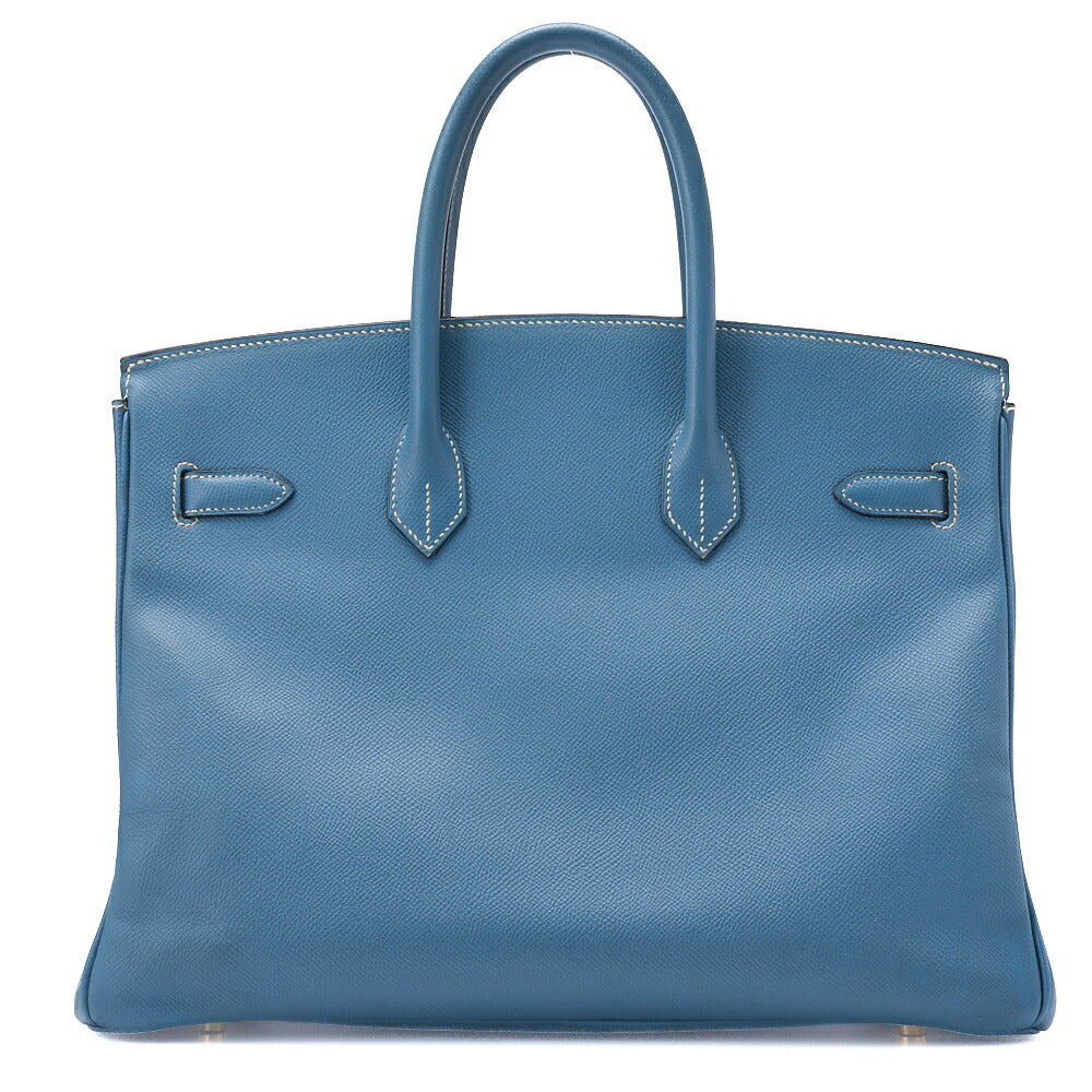 HERMES Birkin 35 Handbag Epson, Blue Jean, Gold-Tone Hardware, Pre-Owned - Vintage La Charme