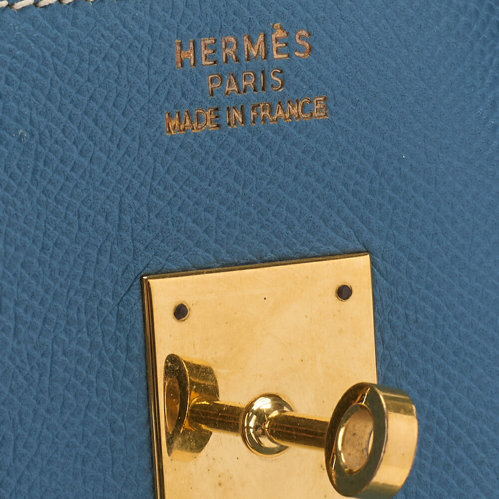 HERMES Birkin 35 Handbag Epson, Blue Jean, Gold-Tone Hardware, Pre-Owned - Vintage La Charme
