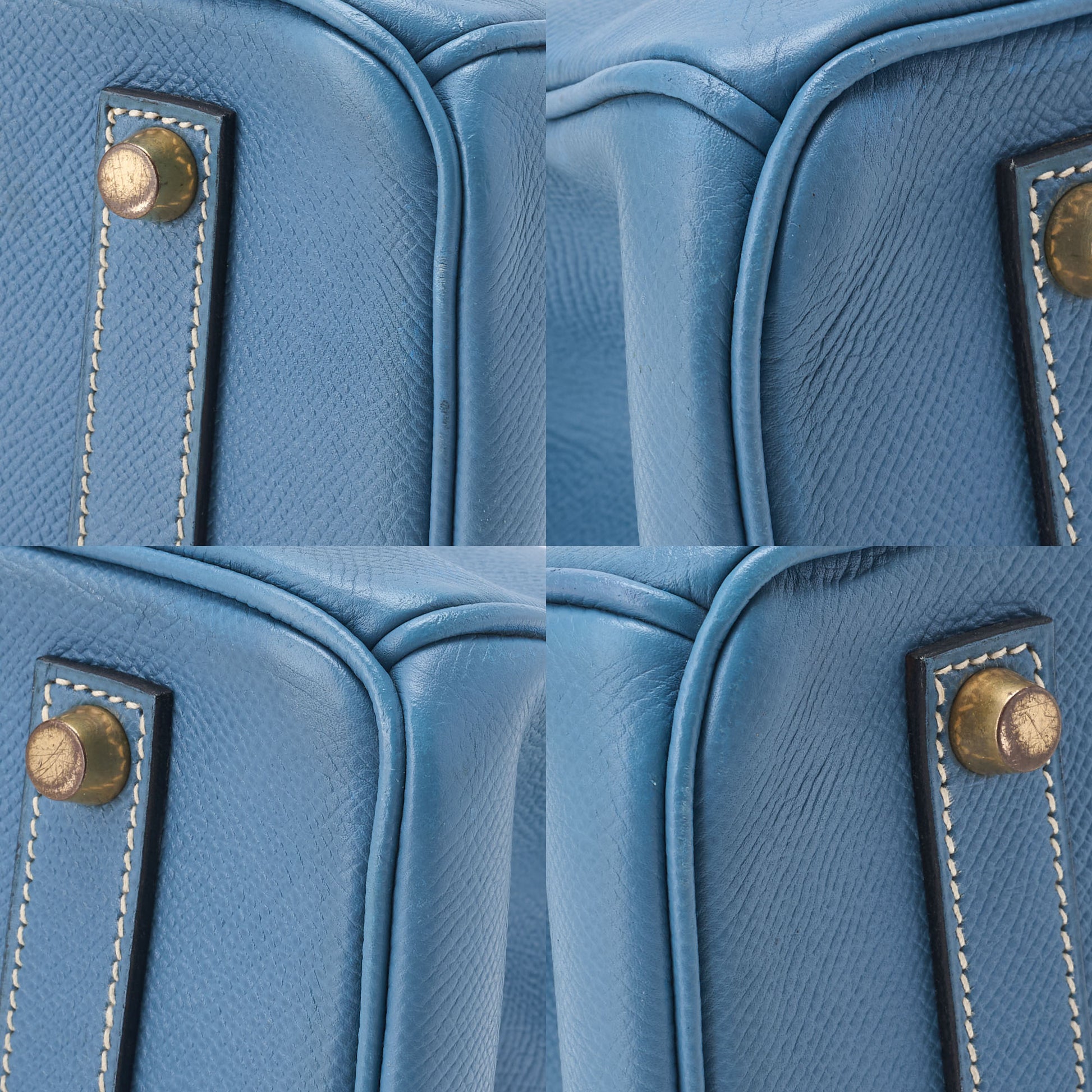 HERMES Birkin 35 Handbag Epson, Blue Jean, Gold-Tone Hardware, Pre-Owned - Vintage La Charme