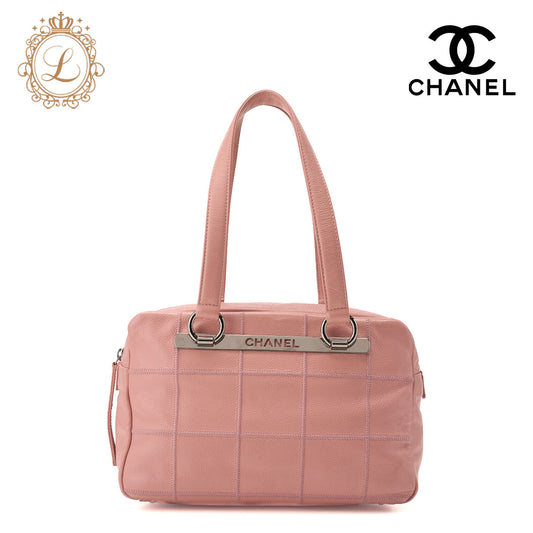 CHANEL Shoulder Bag Caviar Skin Pink Silver-Tone Hardware Pre-Owned - Vintage La Charme