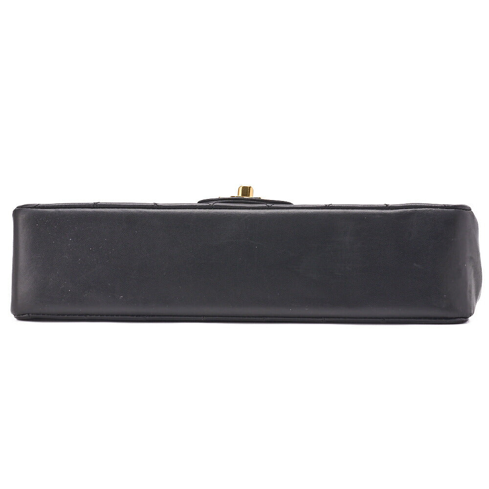 Chanel Shoulder Bag Matelasse Double Flap Lambskin Black Gold-Tone Hardware Pre-Owned - Vintage La Charme