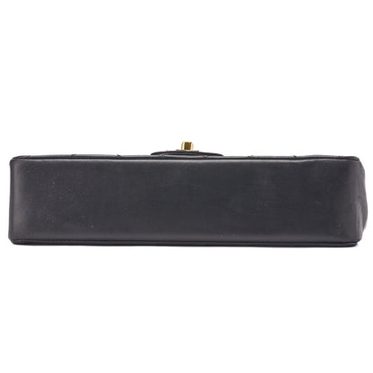 Chanel Shoulder Bag Matelasse Double Flap Lambskin Black Gold-Tone Hardware Pre-Owned - Vintage La Charme