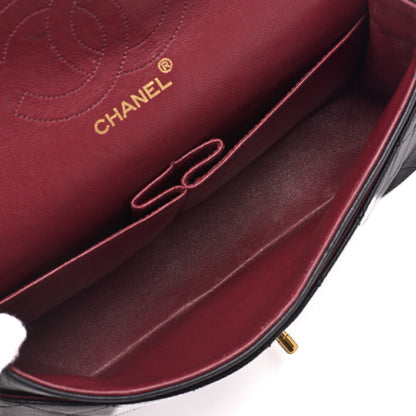Chanel Shoulder Bag Matelasse Double Flap Lambskin Black Gold-Tone Hardware Pre-Owned - Vintage La Charme