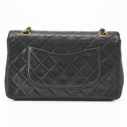 CHANEL Chain Shoulder Bag Matelasse Double Flap Lambskin Black Gold-Tone Hardware Pre-Owned - Vintage La Charme
