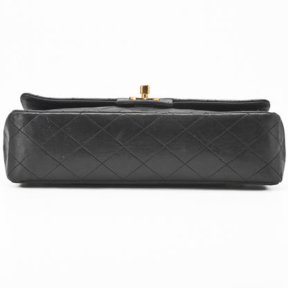 CHANEL Chain Shoulder Bag Matelasse Double Flap Lambskin Black Gold-Tone Hardware Pre-Owned - Vintage La Charme