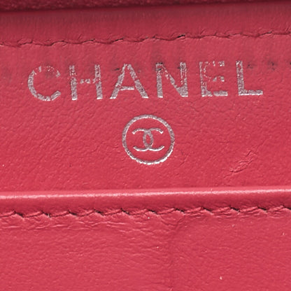 CHANEL Long Wallet Matelasse Caviar Leather Pink Silver-Tone Hardware Pre-Owned - Vintage La Charme