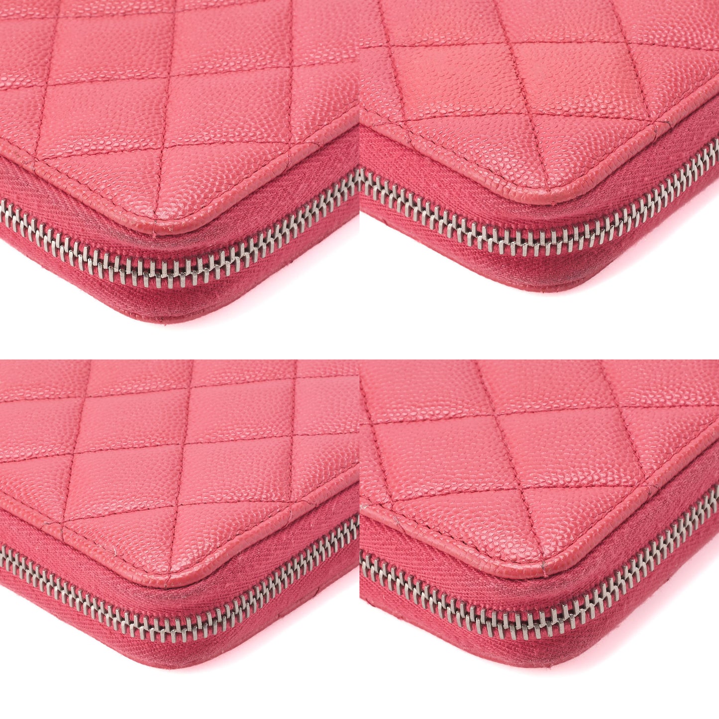 CHANEL Long Wallet Matelasse Caviar Leather Pink Silver-Tone Hardware Pre-Owned - Vintage La Charme