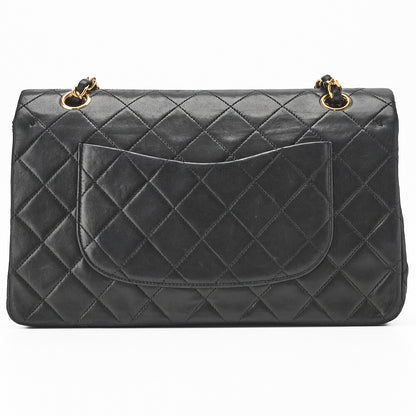 CHANEL Shoulder Bag, Matelasse Double Flap, Lambskin, Black, Gold-Tone Hardware, Pre-Owned - Vintage La Charme