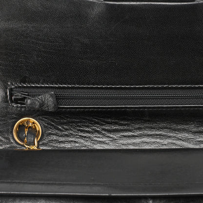 CHANEL Chain Shoulder Bag Matelasse Double Flap Lambskin Black Gold-Tone Hardware Pre-Owned - Vintage La Charme