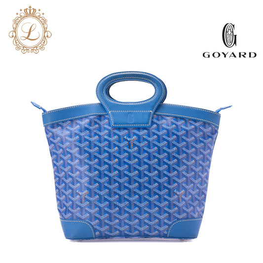 Goyard Tote Bag Beluga Coated Canvas Blue Silver-Tone Hardware Pre-Owned - Vintage La Charme
