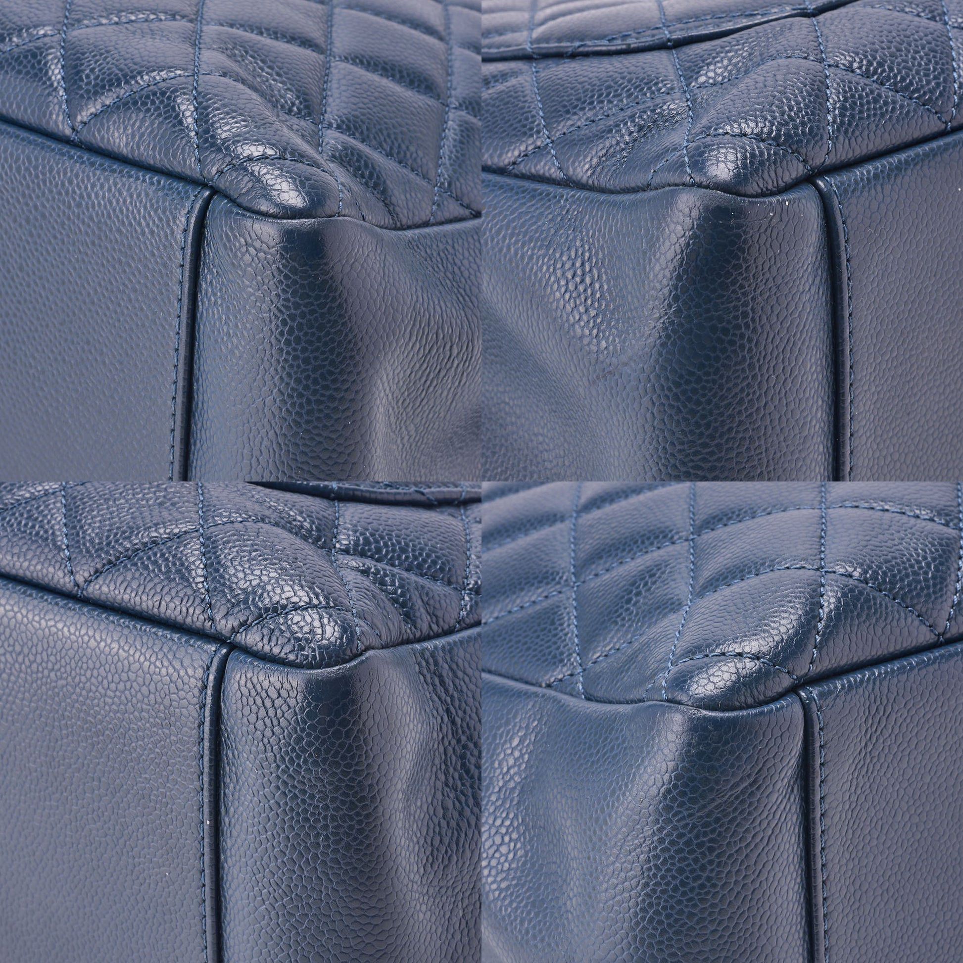 CHANEL Shoulder Bag Tote Bag Matelasse Caviar Skin Navy Silver-Tone Hardware Pre-Owned - Vintage La Charme