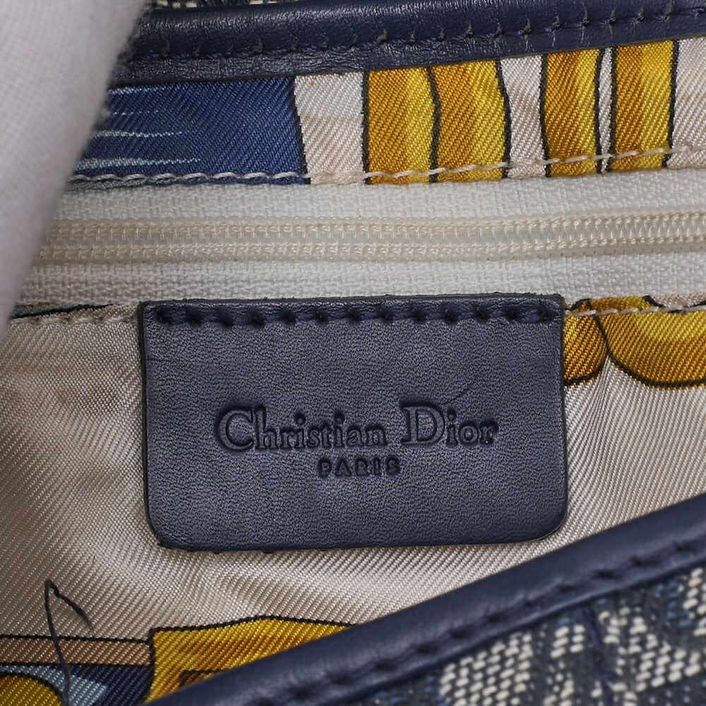 Dior Trotter Saddle Bag, Canvas Leather, Navy, Gold-Tone Hardware, Pre-Owned - Vintage La Charme